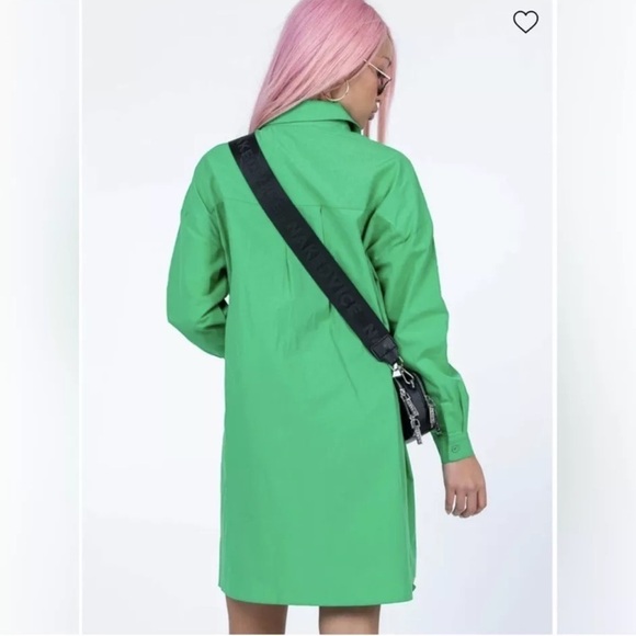 Princess Polly Green Button Front Shirt Dress Size 6 NEW Emersyn Collared - Picture 2 of 12